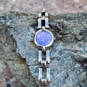 Vintage Watches Fossil F2 ES-9094 Blue Dial Women's Link Bracelet Watch